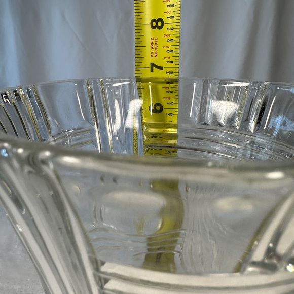 Clear Anchor Hocking Glass Vase Basket Weave Pattern Pressed Glass Flared Top - Picture 3 of 7